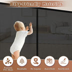 81" Retractable Baby Gate Extra Wide, 41" Tall Retractable Dog Gate for Stairs, Doorways, Decks, Mesh Gate Long Child Gate Pet Gate for Indoor, Outdoor, with Reinforced Mesh Rods, Dual Locks