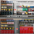 65" W Heavy Duty Garage Shelving, 84" H Garage Storage Shelves, 5 Tier Metal Shelving Unit, Commercial Shelving