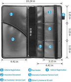 Car Registration and Insurance Card Holder,Leather Vehicle Card Document Glove Box Organizer,Paperwork Wallet Case for Driver's License,ID,Key Information Cards,Men & Women,Brown Cow Print Pattern