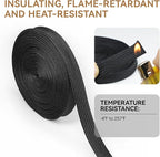 Polyamide Cable Sleeve, 10ft Flexible Expandable Braided Sleeving, Cable Management Sleeve for TV Computer Office Home Entertainment (Black, 1/4")
