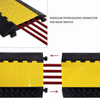 1 Pack Rubber Cable Ramp Hose Cable Protector Ramp 4 Channel 22000Lbs Load Capacity Traffic Speed Bump Wires Power Lines Extension Cord Cover for Indoor Outdoor