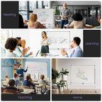 VUSIGN Rolling Dry Erase Board, 48 x 36 Inches Double-Side White Board on Wheels, Height Adjust Mobile White Boards, Large Portable Whiteboard with Stand for Office, Classroom & Home