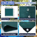 Heavy Duty Tarp Waterproof 12x16 Feet, 10 Mil Thick Green Poly Tarps Outdoor, Metal Grommets, Reinforced Edges, Multipurpose Tarpaulin Protective Cover for Camping, Boat, Swimming Pools, Car