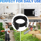 14/3 Gauge Heavy Duty Outdoor Extension Cord 8 FT, 90 Degree Angled 3 Prong Plug, 14 Gauge Power Cable with 3 Outlets, 14AWG, 15A, 125V, 1875W, ETL Listed, Black Wire, with Free Carrying Strap+Ties