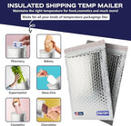 300-Pack Insulated Silver Thermal Bubble Mailers 12 x 17 - Waterproof Metallic Foil Self-Sealing Padded Envelopes for Cold Shipping, Perishables, Food, Cosmetics, Pharmaceuticals