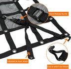 Heavy Duty Truck Cargo Net with Mesh, 6.75 ft x 8 ft 1500LBS Capicity Stretchable Truck Bed Cargo Net with Straps & Cam Buckles & J-Hooks for Pickup (81" x 96")