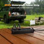TESSAN Outdoor Power Strip Weatherproof, 6FT Extension Cord Waterproof with 4 Outlets 1 Switch (1250W), Surge Protector 1700J, Wall Mountable for Home Office and Patio Christmas Lights, Black