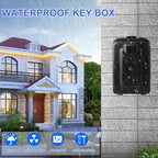 Key Lock Box, 12-Digit Code, Weatherproof Wall Mount, Large Capacity 5-8 Keys, Aluminum Alloy (Silver, 3.58 * 2.24 * 5.28IN)
