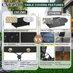 Heavy Duty Patio Furniture Covers Waterproof, 600D Outdoor Furniture Cover Waterproof for Sectional Sofa Couch, Outdoor Dining Table and Chair Set Covers 52''L x 22''W x 35''H, Black