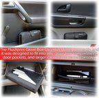 Glove Box Compartment Organizer - Car Document Holder - Owner Manual Case Pouch - Vehicle Storage Wallet for Registration & Insurance Card - Premium Auto Paperwork Holder - Log Book included - Black