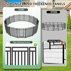 Dog Fence Outdoor for Yard, 40" Inch Height 8 Panels Dog Playpen Indoor for Large/Medium/Small Dogs Metal Dog Pen for Yard Camping and RV | Black-Silver