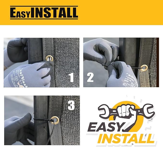 Customized 4' x 23' Gray Fence Privacy Screen,with Bindings & Grommets,Heavy Duty for Gardens Backyard Patio Tennis Court Pool Construction Project Outdoor Events,We Make Custom Sizes