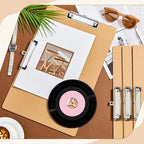 Henoyso 4 Pcs 11x17 Clipboard Wooden Lap Board with Low Profile Clip Brown Double Landscape Clip Hardboard Drawing Board Landscape Horizontal Large Clipboard for Desk Paper Sketching Art Supplies