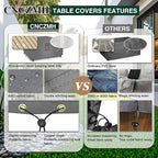 Heavy Duty Patio Furniture Covers Waterproof, 600D Outdoor Furniture Cover Waterproof for Sectional Sofa Couch, Outdoor Dining Table and Chair Set Covers 106''L x 106''W x 32''H, Grey