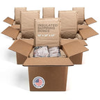 Insulated Thermal Shipping Boxes 12"x12"x12", Pack of 6 - USA-Made Cold Food Shipping Box 3.6-Gallon Capacity with Thermal Paper Liners, Absorb Condensation – Ideal for Frozen Food by IDL Packaging