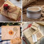 2" Brown Label Stickers for Jars and Lids, Kraft Sticker Labels for Pantry, Mason Jars, Canning, Bottles, 6 Different Drawn Wreath Designs, Kraft Paper/ 500pcs