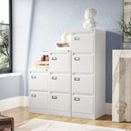 2 Drawer File Cabinet, Filing Cabinets for Home Office, Metal Vertical File Storage Cabinet with Lock, Locking File Cabinet for A4 Legal/Letter, 15" W x 17.7" D x 27.1" H, Assembly Required