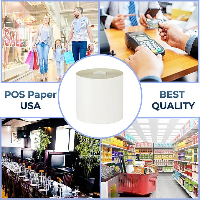 3" x 95' 2-Ply Carbonless Paper (50 Rolls/Case) - White/Yellow - BPA Free