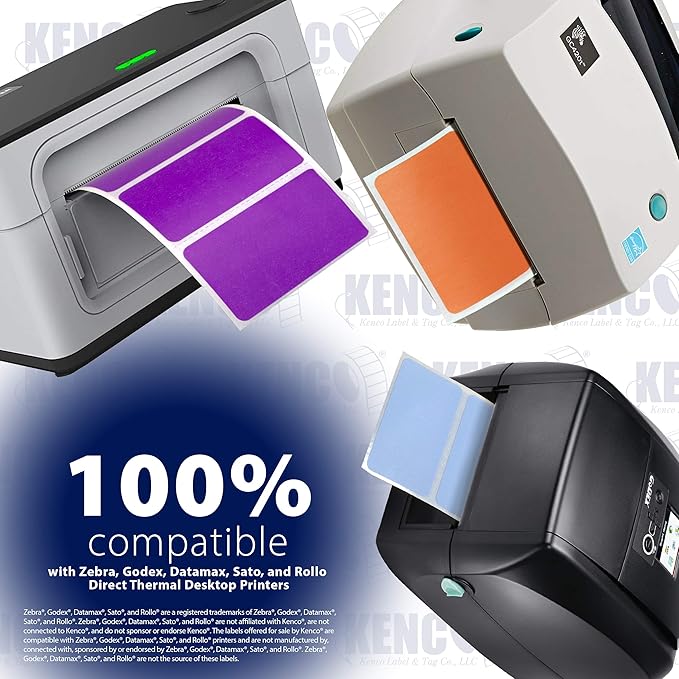 2.25" X 1.25" Direct Thermal Perforated Stickers Labels for Barcodes, Address, Consignment - Compatible with Zebra, Rollo, Godex and More