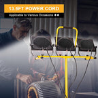 30000 Lumen Work Lights with Stand, 300W Three Head LED Work Light, Waterproof Lamp with Individual Switch, Adjustable Metal Telescoping Tripod（2 Pack）