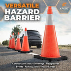 Xpose Safety 28 Inch Orange Traffic Cones 6" Collar - Bulk Full Pallet 297 Pack - Multipurpose PVC Plastic Safety Cone for Parking, Soccer, Caution, Kids, and Construction - DOT Approved
