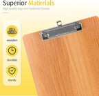Wood-Grain Lap Board Clipboard, for Letter & A4 Size Solid Wood Texture Writing & Sketching Board with Heavy-Duty Clip (Cherry, 2)