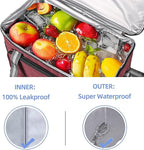 iknoe Large Cooler Bag Collapsible, 24L Insulated Bags, Leakproof Lunch Cooler Tote with Multi-Pockets for Adult Insulated Thermal Bag for Beach, Picnic, Office Work, Claret 36-Can