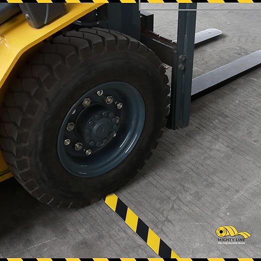 Mighty Line 2" Half Angle Marker Floor Marking Tape for Safety, Caution, Warning, Heavy-Duty, Peel and Stick, Adhesive, Industrial Quality, Red, Pack of 100
