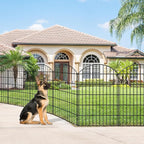 Metal Garden Fence 42in (H) x 18.7ft (L), 8 Panels + 9 Stakes Dog Fence Border Fence Animal Barrier, No Dig Garden Fencing for Yard Flower Bed Lawn Patio Outdoor, CTW4208 Black