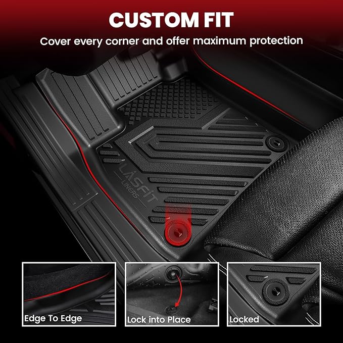 LASFIT Floor Mats & Backrest & Cargo Mats for Subaru Forester 2025 (Fit Hybrid, Not for Gas), All Weather TPE Custom Fit Easy Clean for Forester 2025 Car Accessories Trunk Liners