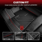 LASFIT Floor Mats & Cargo Mat for Buick Encore GX 2020-2026(Only Fit AWD), TPE All Weather Custom Fit 1st & 2nd Row Rubber Car Mats and Cargo Liner(Lower Position) for Buick Accessories, Black