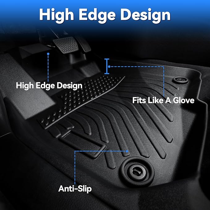 Hutisya-Floor Mats & Cargo Liner Set Fit for Nissan Rogue (Not Fit 7-Seat or Hybrid or Sport or Select) 2014-2020 All Weather Protection Anti-Slip TPE Full Set Liners Automotive Accessories-Black