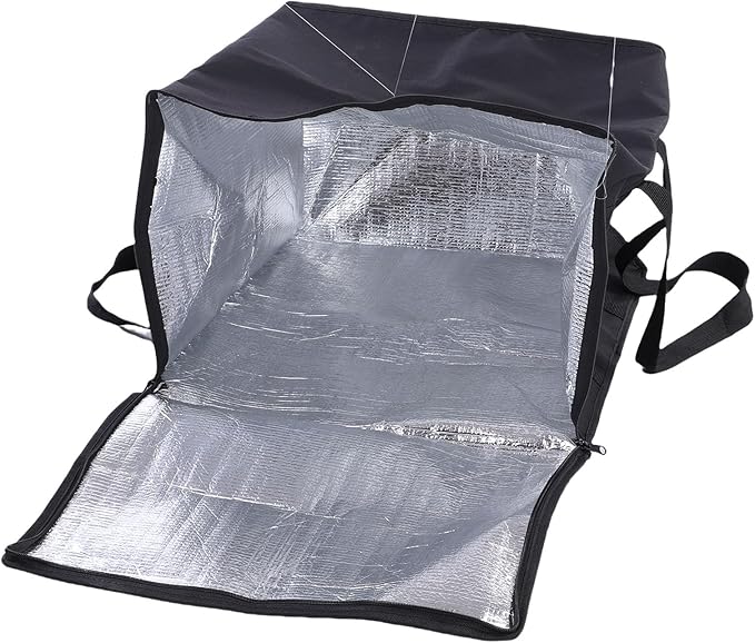 TOPINCN Insulated Pizza Delivery Bag, Thermal Food Carrier for Hot and Cold Storage Large Capacity Reusable Warming Bag Foldable for Grocery Shopping