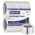 Clear Packing Tape - 6 Heavy-Duty Wrapping Tape - 55-Yard Length, 330 Total Yards 1.88-Inch Wide Strong Adhesive Rolls for Moving Boxes, Office Packaging, Storage Organization & Warehouse Shipping