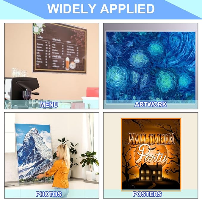 Sherr 5 Pcs Rigid Print Protectors Fit 24 x 36 Inch Poster Paper, Top Loading Page Protectors Plastic Poster Sleeves PVC Clear Sheet Holder to Display Photo Document Magazine Certificate