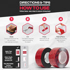 GripBond Clear Double Sided Tape, 1 Roll (18.3 Ft), 1.2”x220” – Clear Mounting Tape for Hanging Picture, Poster, Carpet, Photo Decorations - Nano Adhesive for Home, Office, Indoor & Outdoor Use
