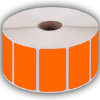 2.25" X 1.25" Direct Thermal Perforated Stickers Labels for Barcodes, Address, Consignment - Compatible with Zebra, Rollo, Godex and More (Orange, 6 Rolls)