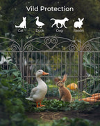 5 Panels No Dig Decorative Outdoor Garden Fence with Gate, 32 in(H) X 11.8 ft(L) Animal Barrier Fencing, Rustproof Portable Fence, Temporary Dog Fence Outdoor for Yard, Outside, Backyard