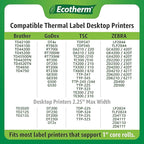 4" x 1.5" Thermal Labels | 4 Rolls | 3940 Labels | fits Zebra, Munbyn, Rollo, Godex, Arkscan, iDPRT, Offnova Thermal Label Printers and More | Blank White Adhesive Stickers by Ecotherm