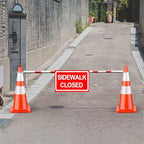 RoadHero 2 Pack 4 FT to 6.9 FT Retractable Cone Bar, Expandable Traffic Cone Bars for Parking Lots, Extendable Barricade for Road Construction, White and Red, Cone Not Included