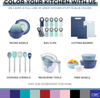 COOK WITH COLOR Food Clips - Wide Heavy Duty Chip Clips, Large Bag Clips for Food Storage with Air Tight Seal Grip, Pack of 8, Blue