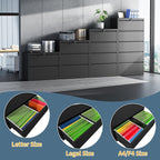 3 Drawer File Cabinet with Lock, Lateral Filing Cabinets,Metal Storage Filing Cabinets for Home Office, Heavy Duty File Cabinet for Letter/Legal/A4/F4 Size Amssebly Required, Black