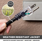 12 Gauge Extension Cord 25 Ft, SJTOW Oil Resistant & Flame Retardant Heavy Duty Extension Cord Black 3 Prong 25ft, 12/3 Black Outdoor Electric Cable Great for Major Appliance, Farm & Ranch