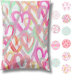 14.5x19 Designer Poly Mailer 100 Pack Heavy Duty Waterproof Self Seal Shipping Bags for Small Business Large Mailing Envelopes Bulk Tear Resistant Cute Packaging Happy Hearts