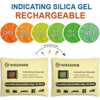3 Pack 120g Rechargeable Silica Gel Desiccant Packets, Reusable Desiccant Packs for Storage, Moisture Absorbers Color Indicating for Suitcase, Storage Bins, Safe, 3D Filaments, Emoisture,Cars