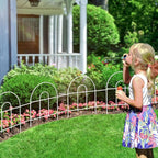 Decorative White Garden Fence Border 18in X50ft Outdoor Metal Wire Garden Fencing Flower Bed Folding Fences Panel Patio Edging Landscape for Yard