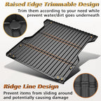 TripleAliners Truck Bed Mat Compatible with 2024 2025 2026 Toyota Tacoma Accessories 5FT Vehicle Perfectly Flush All Weather Protection TPE Heavy Duty Pickup Car Bed Cargo Mat