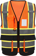 AYKRM 11 color High Vis Reflective Safety Vest for Women Men Security Pocket Zipper