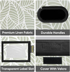 BALEINE File Organizer Box with Lid, Collapsible File Folder Organizer with Plastic Slide, Hanging File Folder Box for Office Document Storage (2 Pack, Antique Foliage)