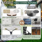 Heavy Duty Patio Furniture Covers Waterproof, 600D Round Outdoor Furniture Cover Waterproof for Sectional Sofa Couch, Outdoor Dining Table and Chair Set Covers 92"DIA x 28"H, Beige Brown